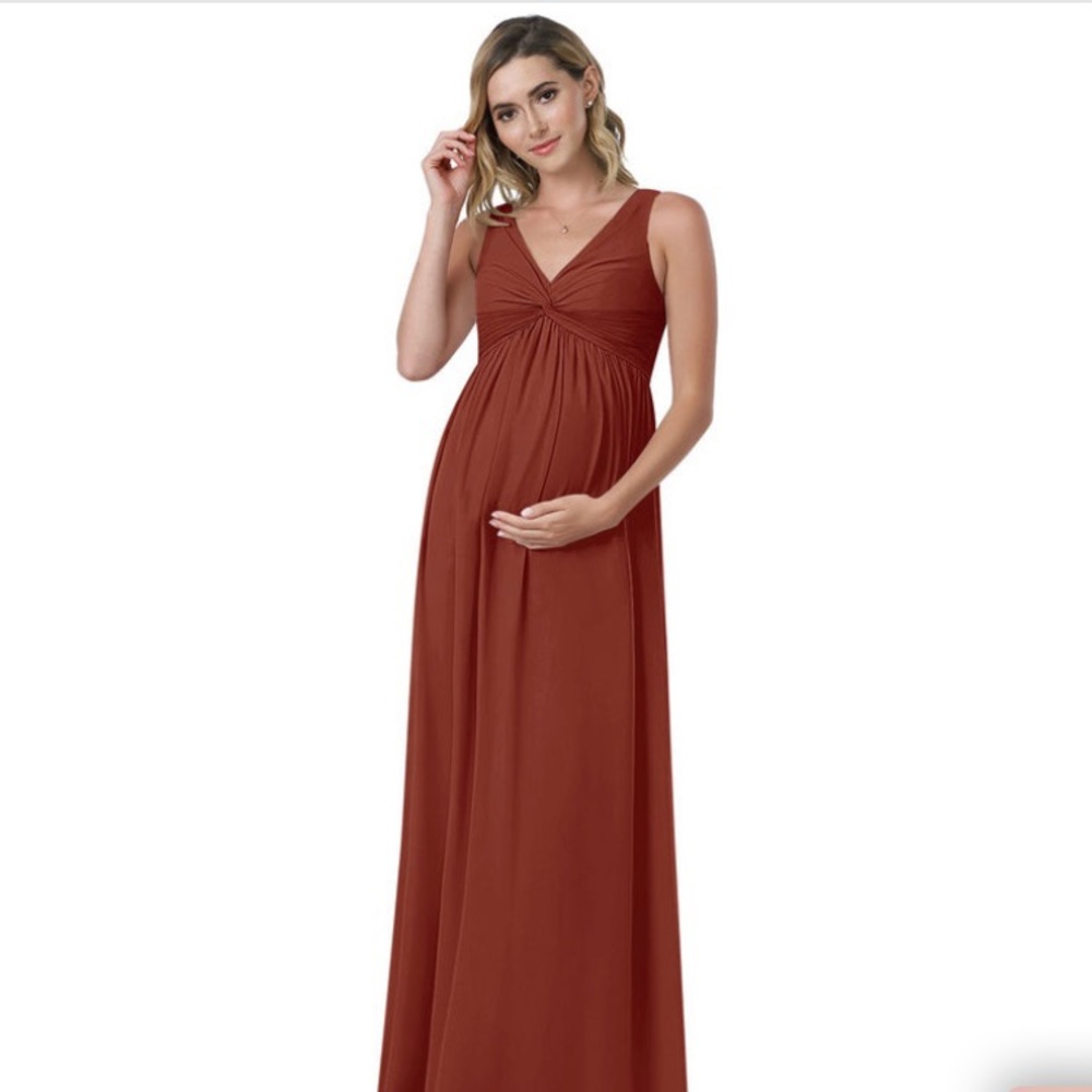 NWT Azazie Yetta Maternity Bridesmaid Dress Terracotta Size 6